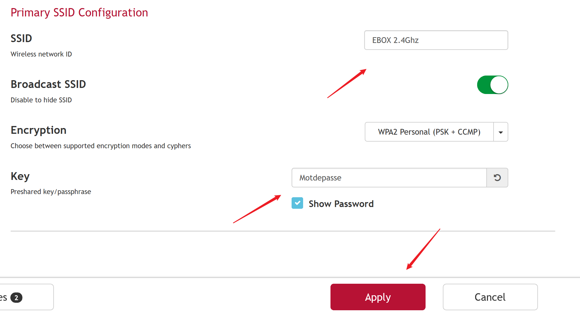 How do I change my WiFi password and/or the name of my wireless network? EBOX