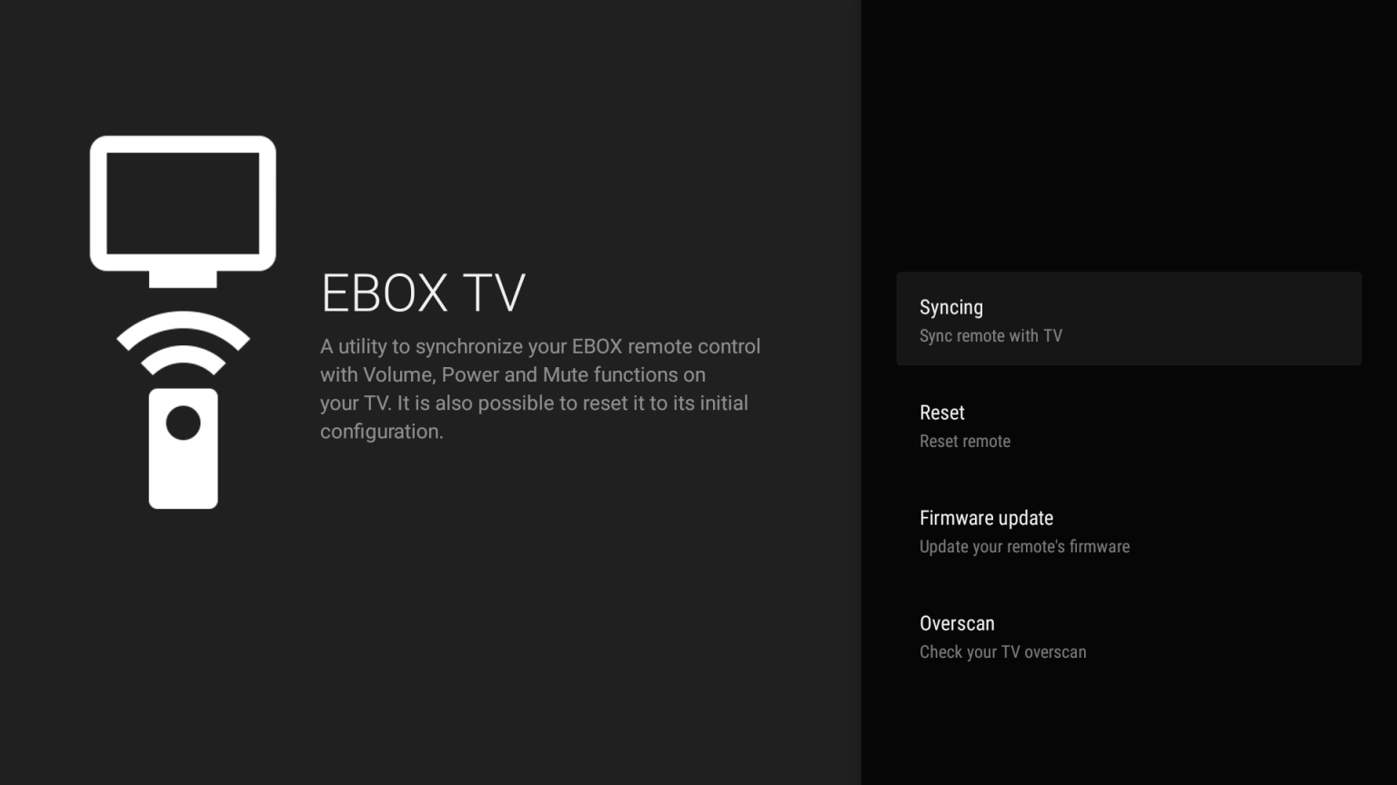 How do I synchronize my EBOX remote with my TV? EBOX